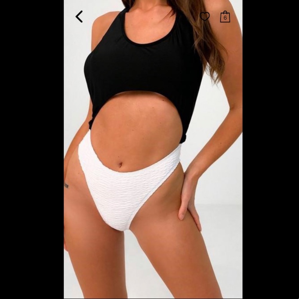 Black and white swimsuit